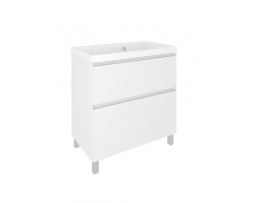 Тумба под раковину без столешницы Aqua de Marco Astra 80 напольная, глянцевая белая, с органайзером