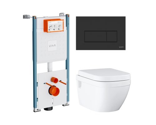 Комплект Унитаз подвесной Grohe Euro Ceramic 39703000 безободковый + Инсталляция VitrA V-Fix Core 732-5800-01PV + Кнопка Root Square 740-2311 черная матовая Комплект Унитаз подвесной Grohe Euro Ceramic 39703000 безободковый + Инсталляция VitrA V-Fix Core 732-5800-01PV + Кнопка Root Square 740-2311 черная матовая