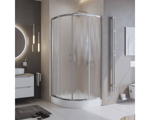 Душевой уголок BelBagno Uno UNO-195-R-2-90-CH-CR стекло рифленое