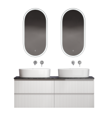 Мебель для ванной комнаты Sancos Snob T 140, bianco, столешница черный мрамор TT140A1, раковина CN6075