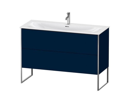 Duravit XSquare Тумба с раковиной 121х59.2x47.8см., напольная, 2 яшика, встроенные ножки с регулировкой по высоте, цвет: Night Blue SaM. 2344120000,  XS452609898