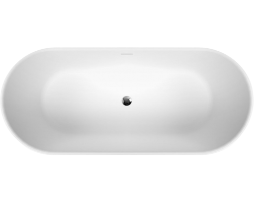 Акриловая ванна BelBagno BB416-2000-850 200x85 см, отдельностоящая, овальная, вклеенный каркас, со сливом-переливом, с донным клапаном, белая матовая