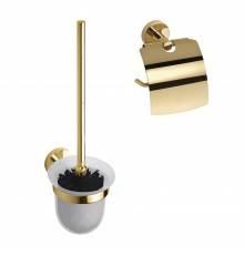 Набор Держатель Bemeta Brilo 161112010 gold polished + Ершик 161113017 полированное золото