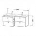 Duravit  Brioso Тумба подвесная 129x47.9х55.3см, с раковиной, с 4 выдвижными ящиками, цвет: белый матовый. 2336130000,  BR410601018
