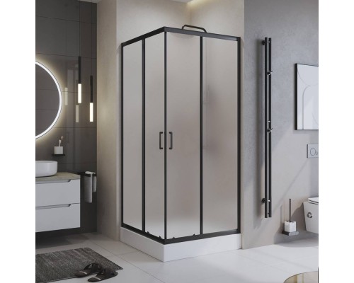 Душевой уголок BelBagno Uno -195 A 2 90 P Nero профиль черный, стекло punto