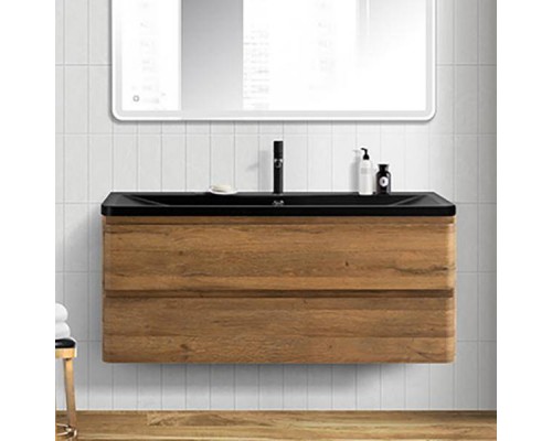 Тумба с раковиной BelBagno Albano 120 подвесная, rovere rustico, черная матовая раковина