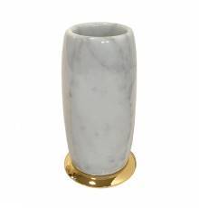 3SC Elegance Стакан настольный, цвет: мрамор bianco carrara/золото 24к. Lucido. EL03ABCGD