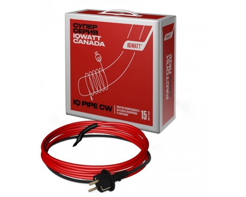 Греющий кабель IQ Watt IQ PIPE CW, 3 м, 15 Вт, со встроенным термостатом