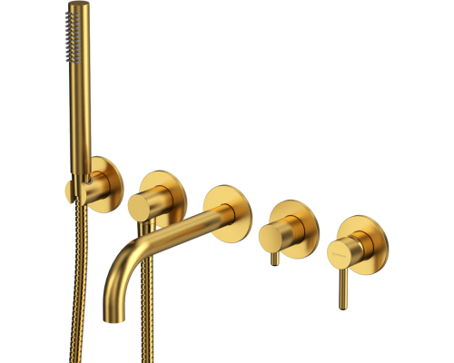 Смеситель для ванны с душем WHITECROSS Y Y1240GLB С ВНУТРЕННЕЙ ЧАСТЬЮ, брашированное золото