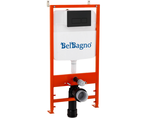 Комплект BelBagno BB026/BB044NERO с кнопкой смыва черная матовая Комплект BelBagno BB026/BB044NERO с кнопкой смыва черная матовая