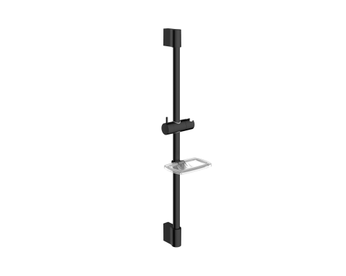AQM8203MB Душевая штанга H=640 мм, с мыльницей, Черный AQM8203B
