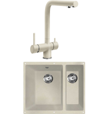 Комплект Мойка Lava U2 crema + Смеситель SG14 CRE crema