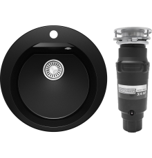 Комплект Мойка Polygran Atol 854802 космос + Измельчитель Bone Crusher BC 910-SL-Slim Line