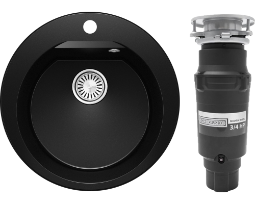 Комплект Мойка Polygran Atol 854802 космос + Измельчитель Bone Crusher BC 910-SL-Slim Line