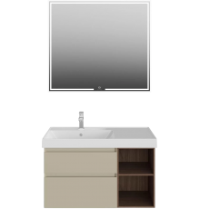 Мебель для ванной комнаты KERAMA MARAZZI Cubo 90, левая подвесная, лимо матовая, структурированный орех