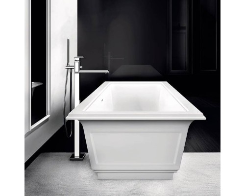 Gessi Eleganza Ванна отдельностоящая 180х85x55см, со сливом-переливом, цвет: матовый белый. 46715#521