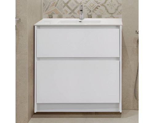 Тумба с раковиной BelBagno Kraft 80 напольная, bianco opaco, раковина BB800ETL