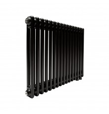 Трубчатый радиатор ТЕПЛОФОРТ ТР2057 ТВ, 16 секций, нижнее подключение ½”, черный мат 200118