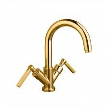Nicolazzi Mac Kinley 05 Смеситель для раковины на 1 отверстие, излив: 155, цвет: золото. 2236GO29
