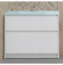Тумба с раковиной BelBagno Kraft 100 напольная, bianco opaco, раковина BB1010/465-LV-VTR-BO