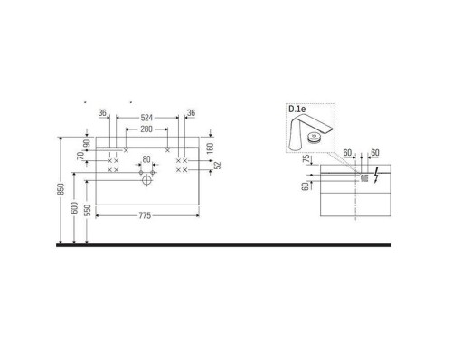 Duravit Happy D.2 Plus Тумба подвесная c-shaped с умывальником 77.5х49х46.8см, с 1 отв под смесит, 2 ящика, выпуск и сифон в комплекте, цвет: белый глянцевый. HP4347O2222
