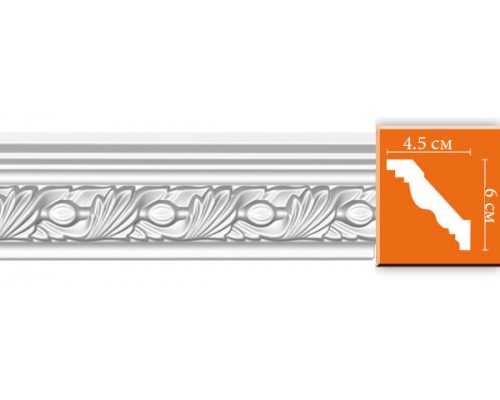 Плинтус потолочный с рисунком DECOMASTER 95861F гибкий (67*45*2400мм)