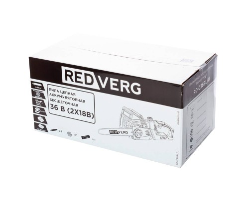 Пила цепная аккумуляторная бесщеточная REDVERG RD-C36BL/U (без акк, без з/у) Пила цепная аккумуляторная бесщеточная REDVERG RD-C36BL/U (без акк, без з/у)