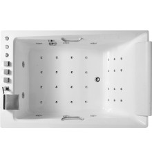 Акриловая ванна Orans 65105L0 L 180x120 см, с гидромассажем, с каркасом, с экранами, со сливом-переливом, со смесителем, с подголовником, для двоих, с ручками