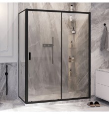 Душевой уголок Ambassador Forsa 17021220AB-110AB 140х110 см, профиль черный, стекло прозрачное