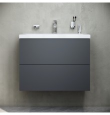 Тумба с раковиной AM.PM Gem 75 графит матовый, подвесная