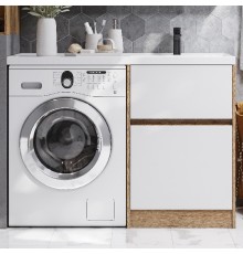 Тумба с раковиной AQUATON Лондри 60 R, дуб сантана, белый