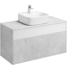 Тумба с раковиной AQUATON Марбл 100 слэйт, белая матовая, раковина 1WH501709