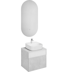 Мебель для ванной комнаты AQUATON Марбл 60 слэйт, белая матовая, раковина 1WH501709