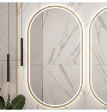 Зеркало Armadi Art Vallessi 110x60 см, золото, овальное, с подсветкой