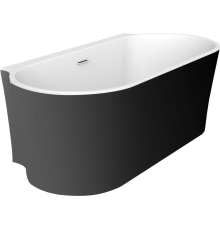 Акриловая ванна BelBagno BB409-1700-800-W/NM 170x80 см, отдельностоящая, овальная, со сливом-переливом, черная