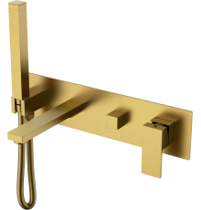 Смеситель для ванны с душем Boheme Qubic 474-2-BR С ВНУТРЕННЕЙ ЧАСТЬЮ, bronze