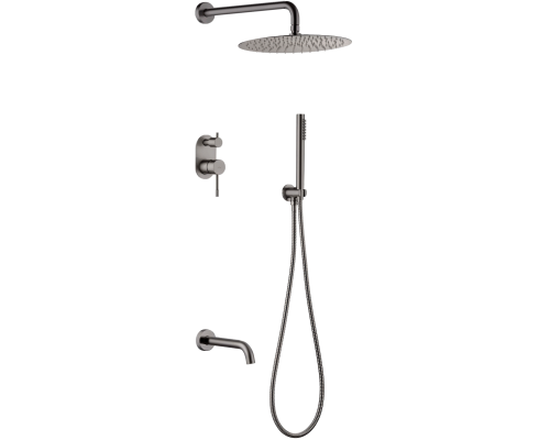 Душевой комплект Boheme Uno 464-2-GM, gun metal