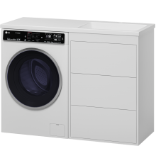 Тумба с раковиной Brevita Grafit 60 R, под стиральную машину, раковина Kamilla