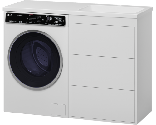 Тумба с раковиной Brevita Grafit 60 R, под стиральную машину, раковина Kamilla