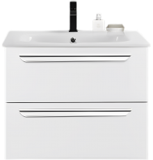 Тумба с раковиной Cezares Eco Cer 60, bianco lucido, ручки хром