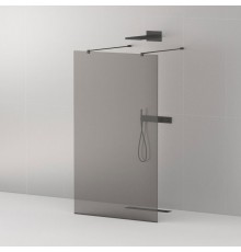 Душевая перегородка Cezares Liberta -L-2-80-120-GR-NERO профиль черный, стекло серое
