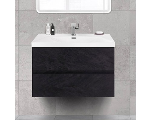 Тумба с раковиной Cezares Molveno 46 80 nero, с раковиной Cezares CZR-MIL-80-LVB
