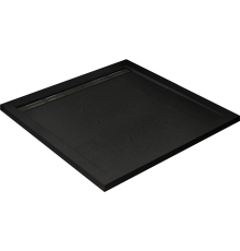 Поддон для душа Cezares TRAY-AS-A-100-30-NERO 100x100, с сифоном, черный матовый