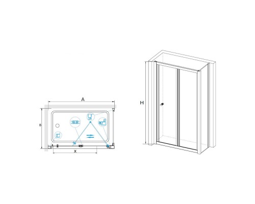 Душевой уголок RGW CL-41 (CL-21 + Z-050-1) 750x800