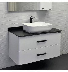 Тумба с раковиной Comforty Амстердам 95 черная матовая столешница