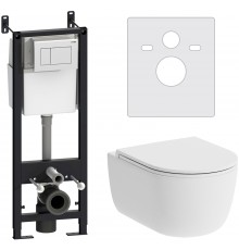 Комплект Damixa Sirius DX86.IS10101.1700 кнопка смыва белая