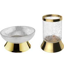 Набор Мыльница Defne banyo Amanty gold + Стакан gold