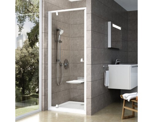 Душевая дверь в нишу Ravak Pivot PDOP1-80 Transparent, профиль белый