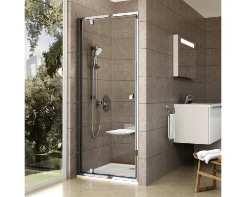 Душевая дверь в нишу Ravak Pivot PDOP1-80 Transparent, профиль хром