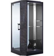 Душевая кабина Orans SR-89101LS черная, с хамамом и сиденьем